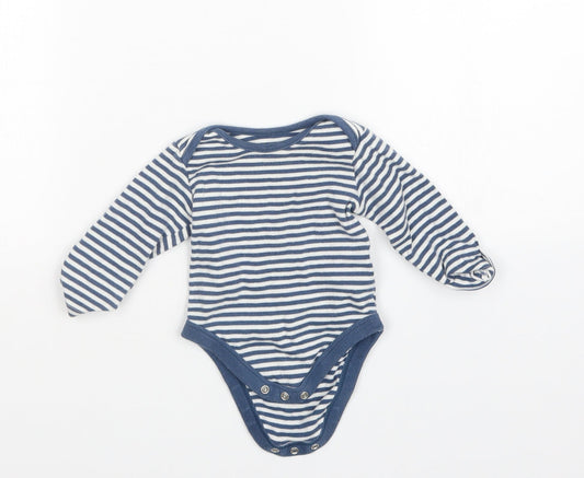 Marks and Spencer Boys Blue Striped  Babygrow One-Piece Size 3-6 Months