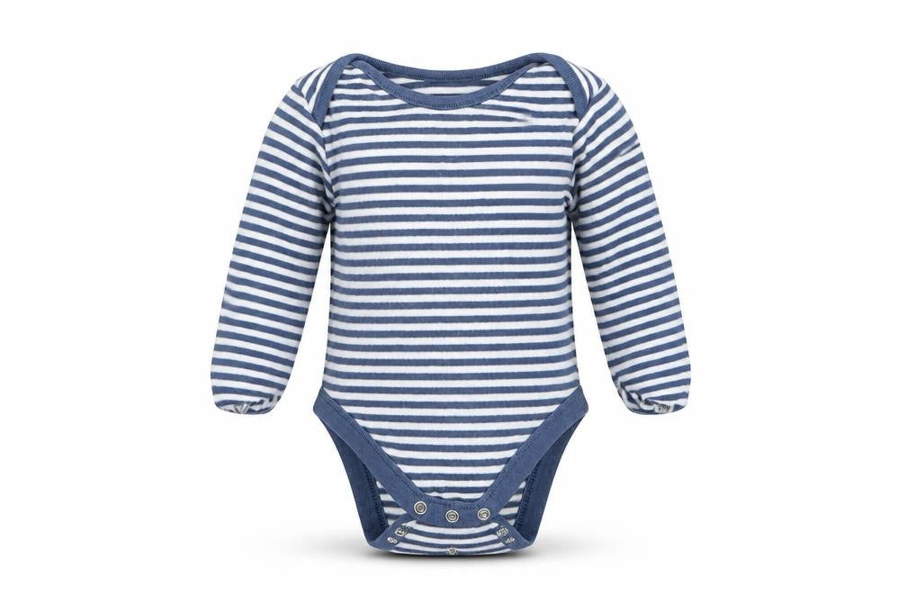 Marks and Spencer Boys Blue Striped  Babygrow One-Piece Size 3-6 Months