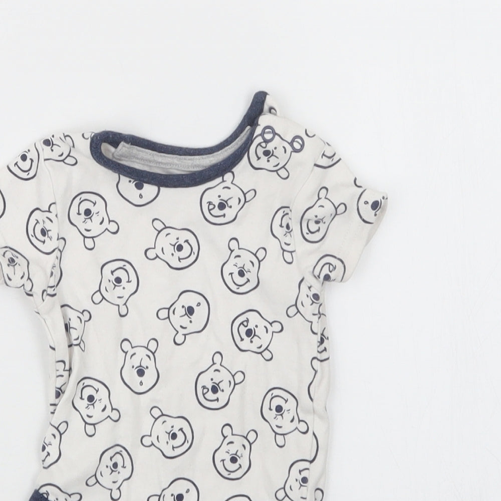George Boys Blue Geometric  Babygrow One-Piece Size 3-6 Months  - Winnie the Pooh