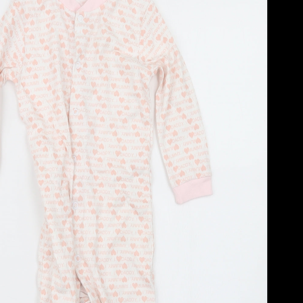 TU Girls Pink Geometric  Babydoll One Piece Size 18-24 Months