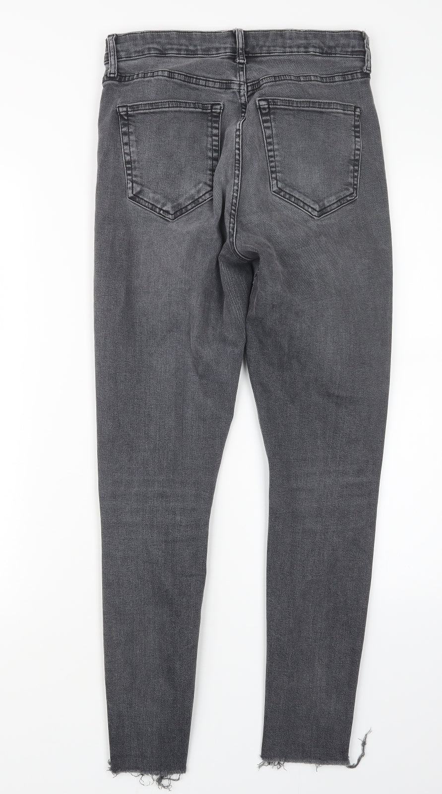 Topshop Womens Black  Denim Straight Jeans Size 28 in L28 in