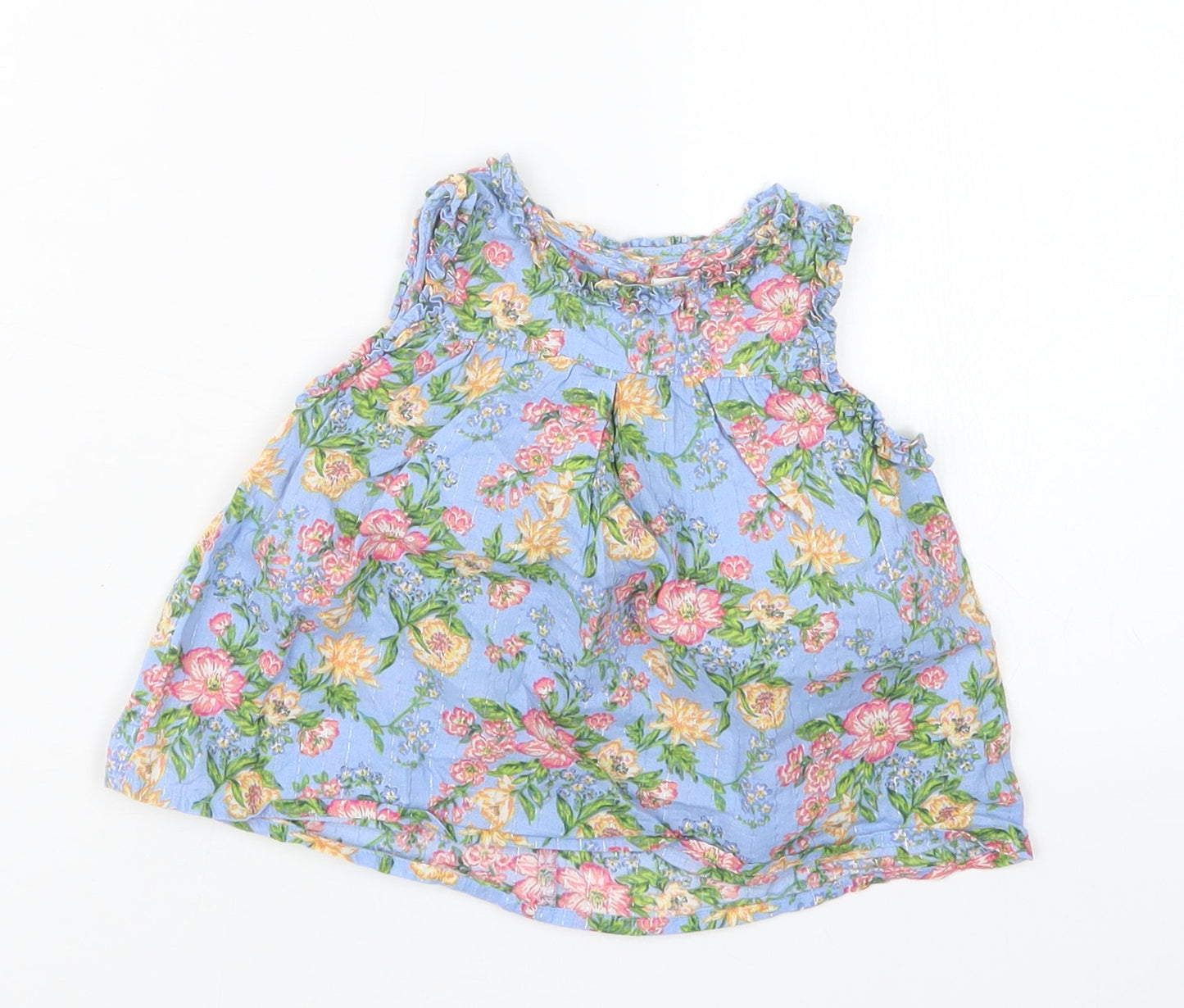 NEXT Girls Blue Fair Isle  Basic T-Shirt Size 6-9 Months