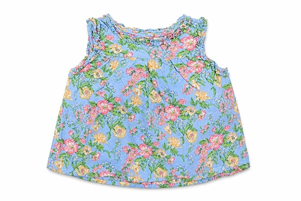 NEXT Girls Blue Fair Isle  Basic T-Shirt Size 6-9 Months
