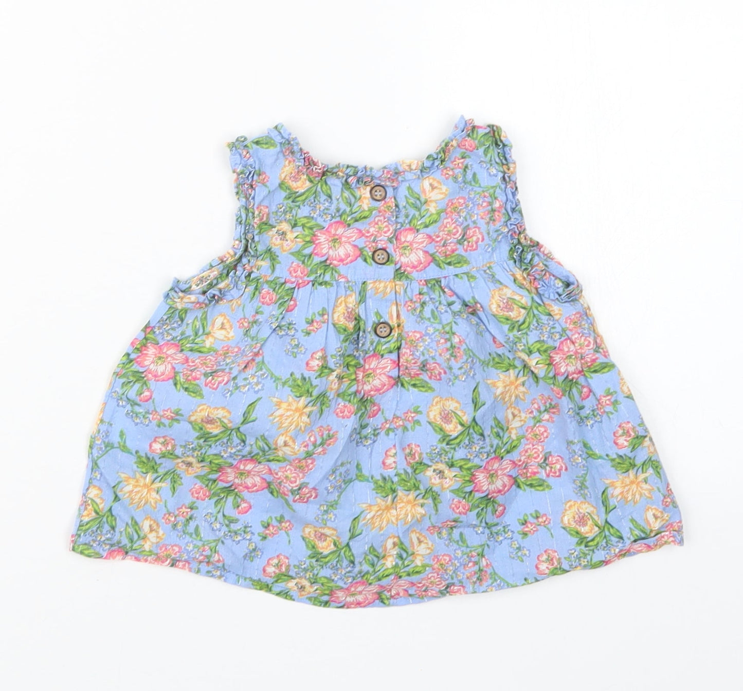 NEXT Girls Blue Fair Isle  Basic T-Shirt Size 6-9 Months