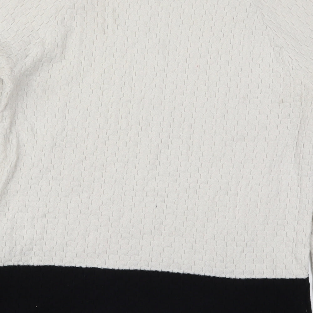 NEXT Womens White  Knit Pullover Jumper Size 10  - Black Colour Block