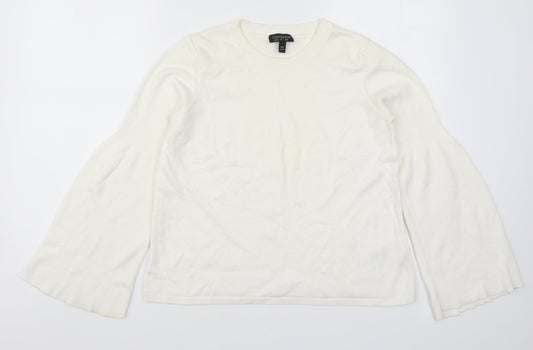 Topshop Womens White  Knit Pullover Jumper Size 6