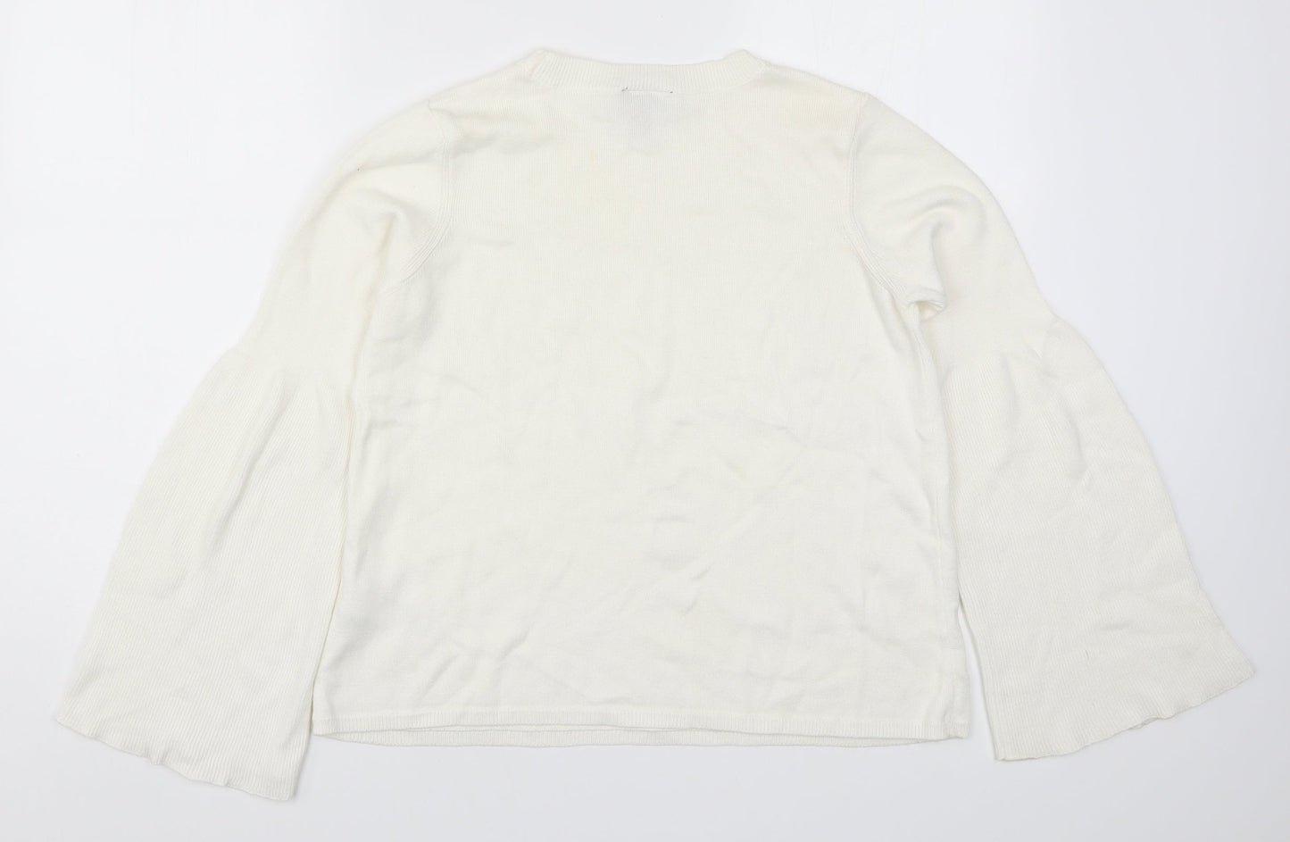 Topshop Womens White  Knit Pullover Jumper Size 6