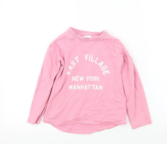 NEXT Girls Pink Colourblock  Pullover Jumper Size 5 Years