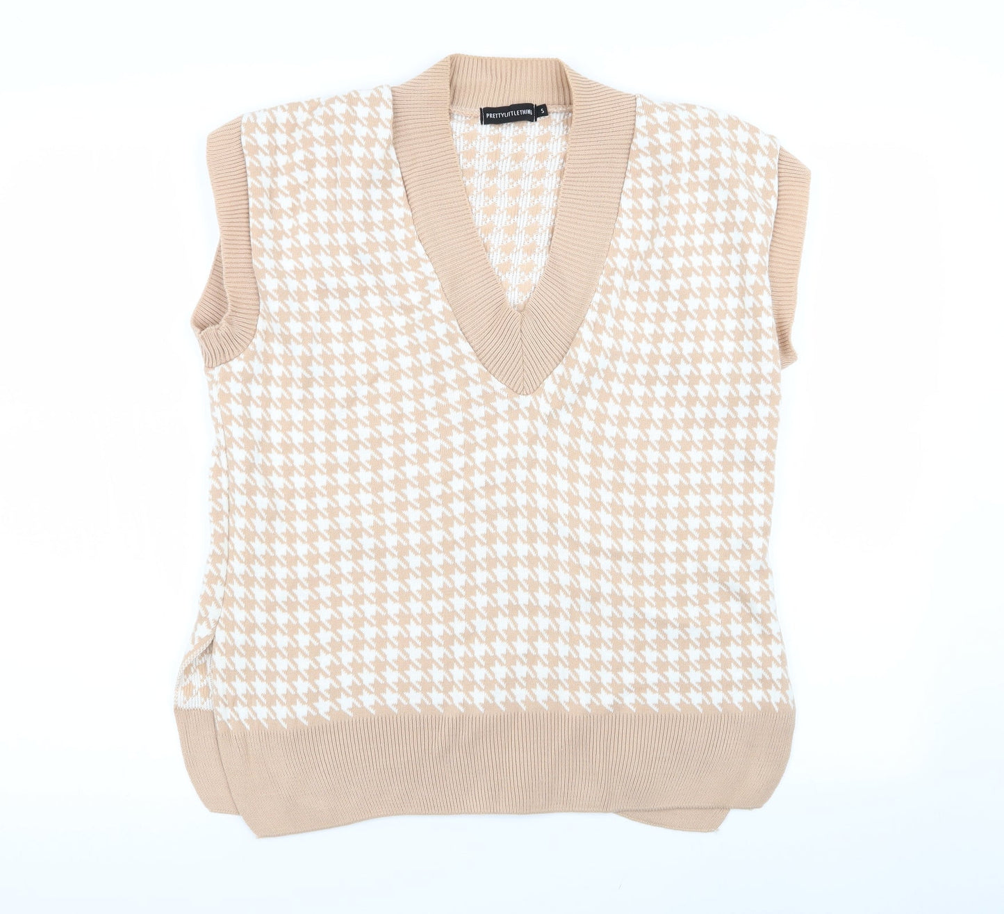 PLT Womens Multicoloured Houndstooth  Pullover Jumper Size S