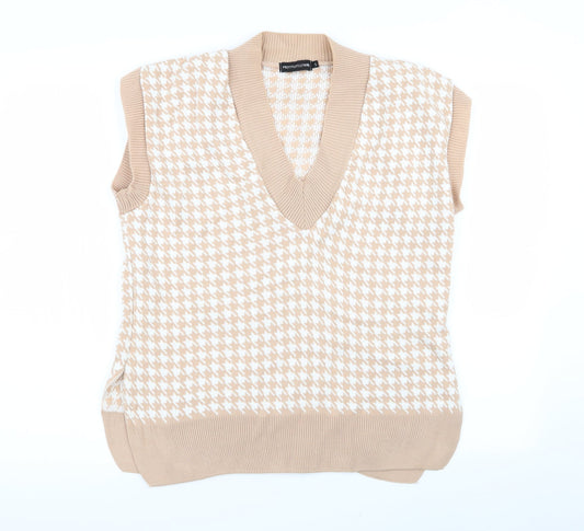 PLT Womens Multicoloured Houndstooth  Pullover Jumper Size S