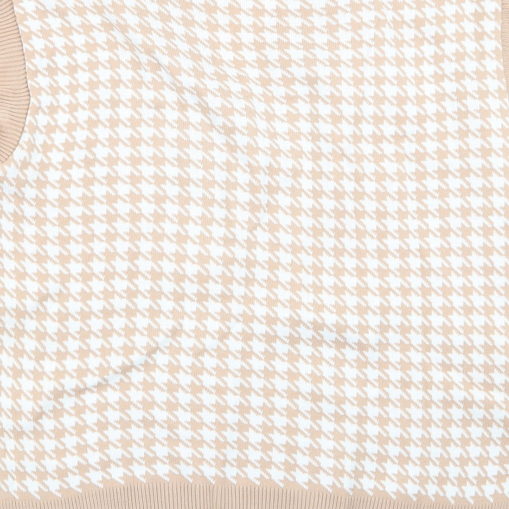 PLT Womens Multicoloured Houndstooth  Pullover Jumper Size S