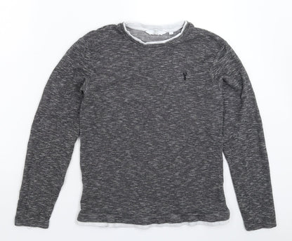 Next Mens Grey Striped  Pullover Sweatshirt Size S