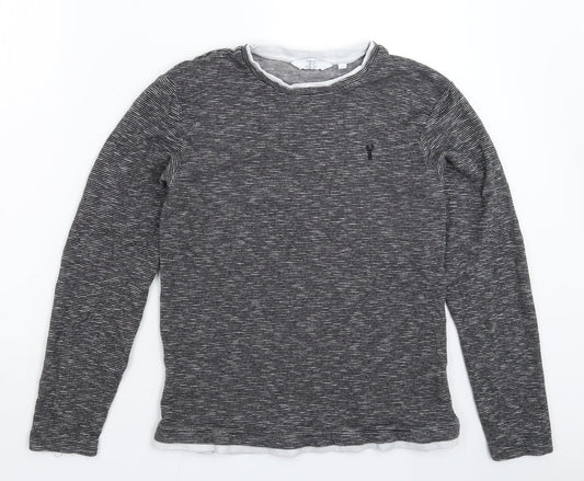 NEXT Mens Grey Striped  Pullover Sweatshirt Size S