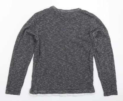 Next Mens Grey Striped  Pullover Sweatshirt Size S