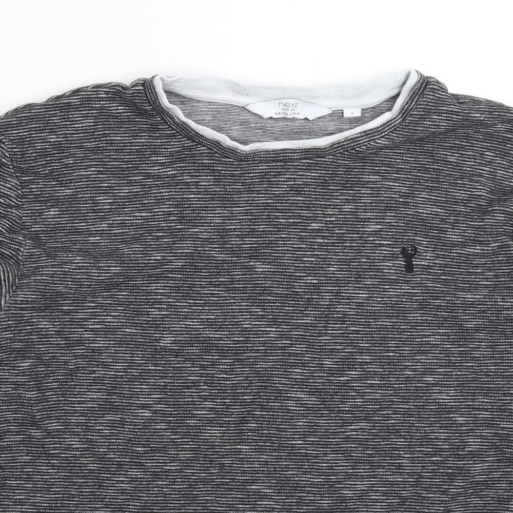 NEXT Mens Grey Striped  Pullover Sweatshirt Size S