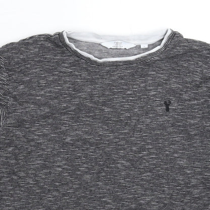 Next Mens Grey Striped  Pullover Sweatshirt Size S