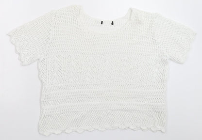 Additional front view of Atmosphere women’s white knit jumper, size UK 20