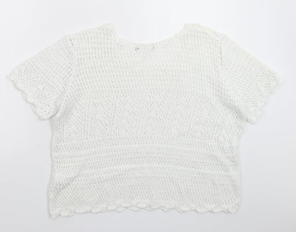 Back view of Atmosphere women’s white knit jumper, size UK 20