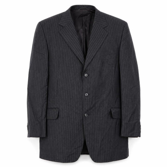 Preworn Mens Grey Striped  Jacket Blazer Size 42