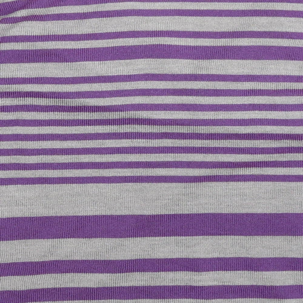 BM Womens Purple Striped  Pullover Jumper Size L