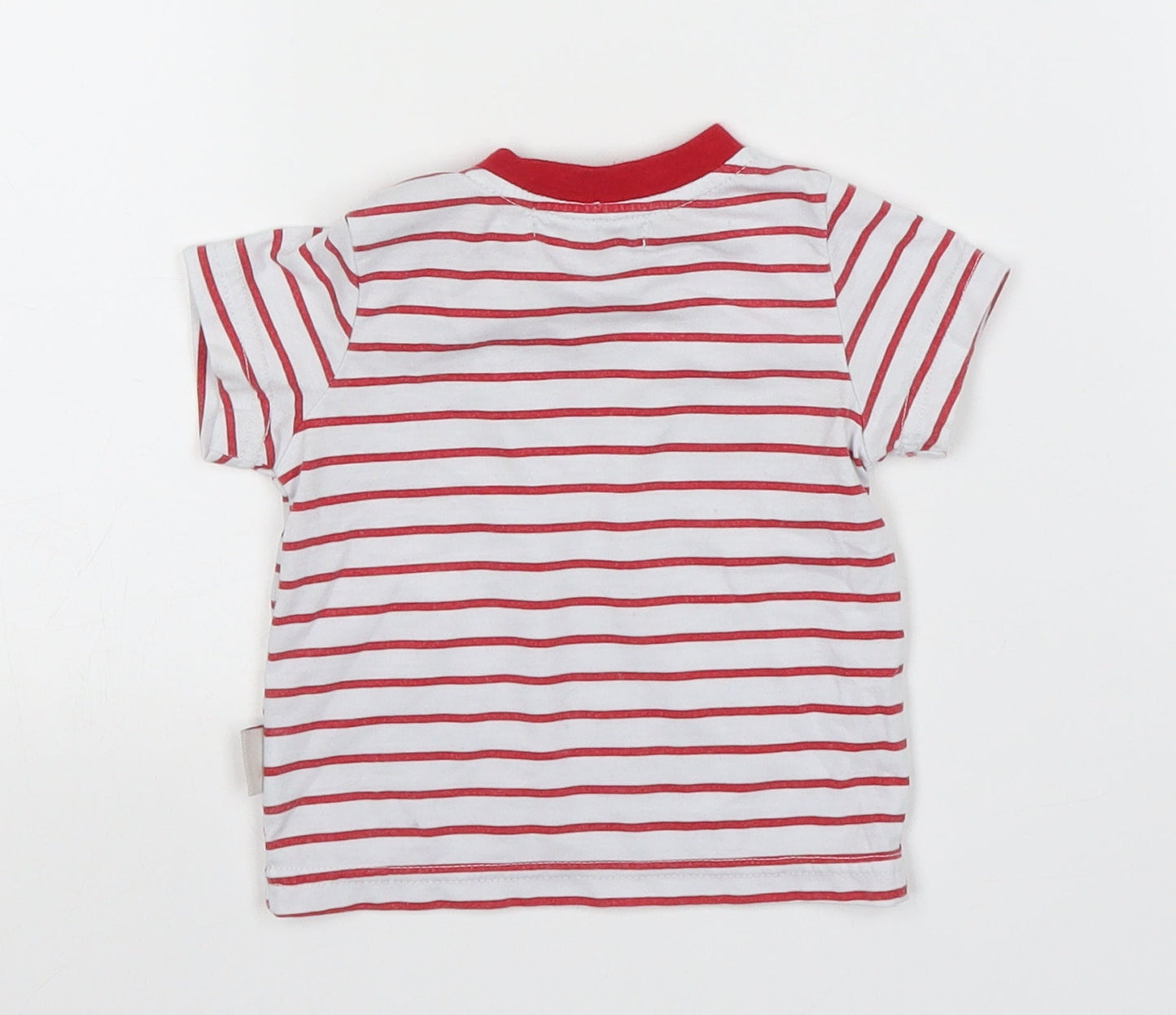Lee Cooper Boys White Striped  Basic T-Shirt Size 3-6 Months