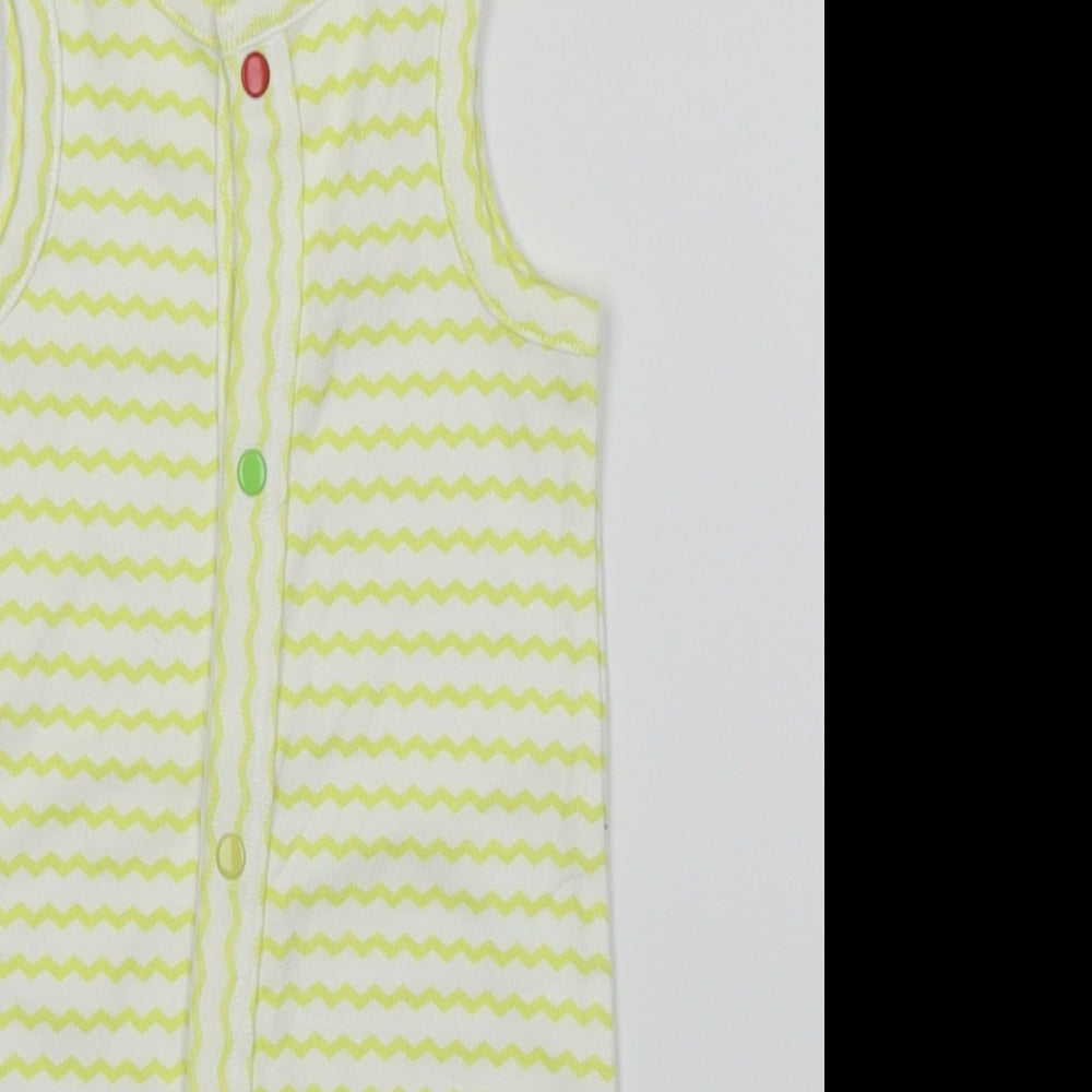 Mini Club Girls Yellow Striped  Babygrow One-Piece Size 0-3 Months