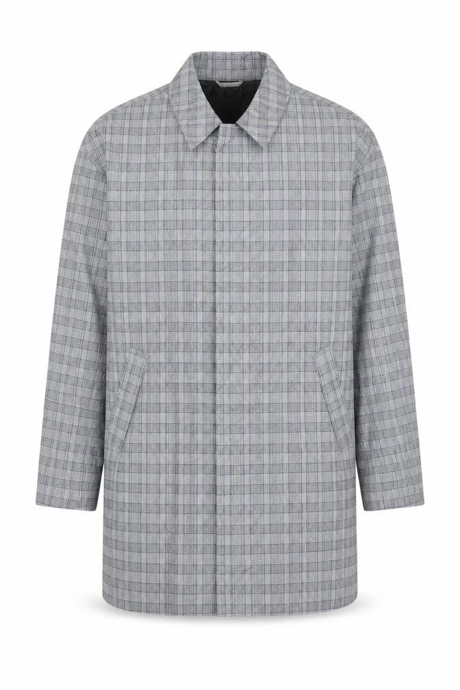 ASOS Mens Grey Plaid  Overcoat Coat Size M