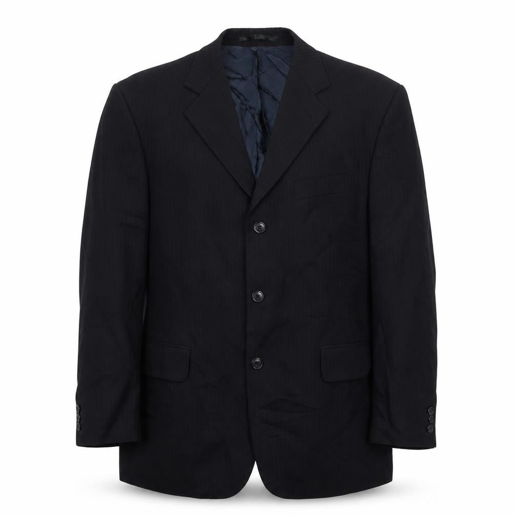 Burton Mens Black Striped  Jacket Suit Jacket Size 44