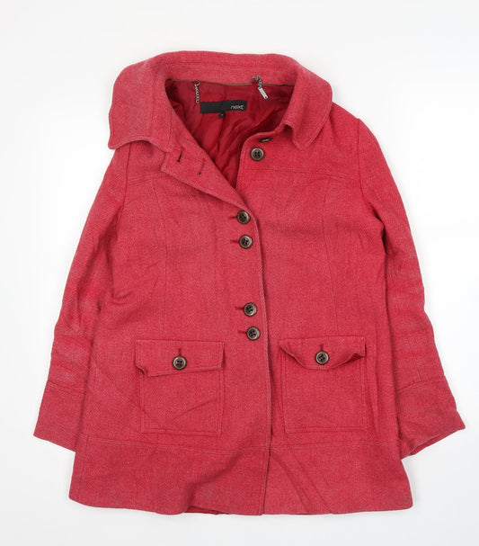NEXT Womens Pink   Overcoat Coat Size 12