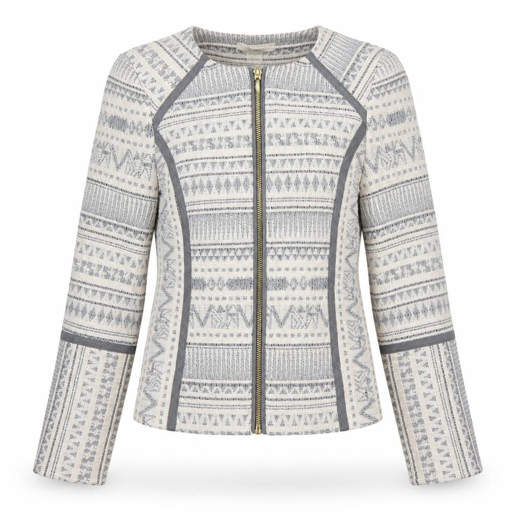 H&M Womens White Geometric  Jacket  Size XS