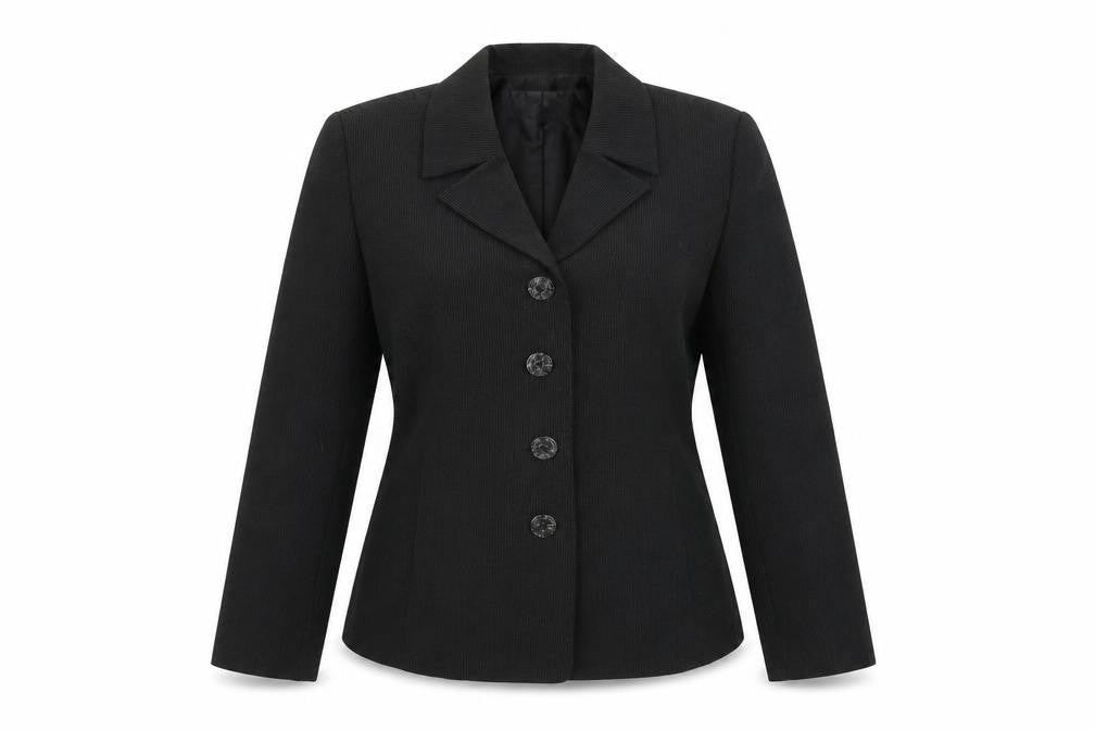 Exact  Womens Black Striped  Jacket Blazer Size 6