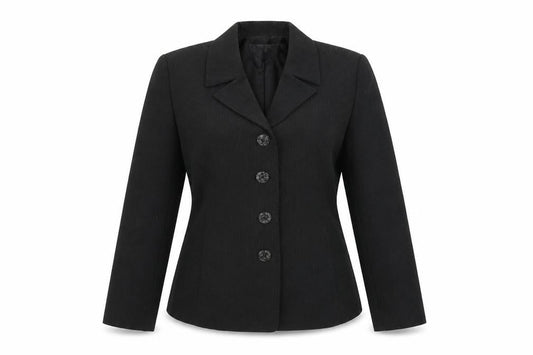 Exact  Womens Black Striped  Jacket Blazer Size 6