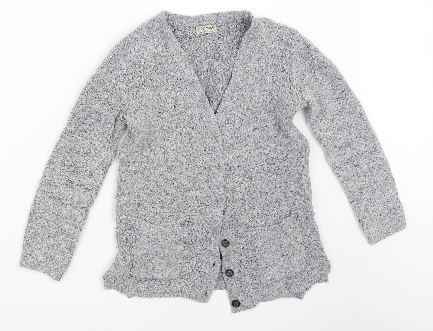 NEXT Girls Grey   Cardigan Jumper Size 8 Years