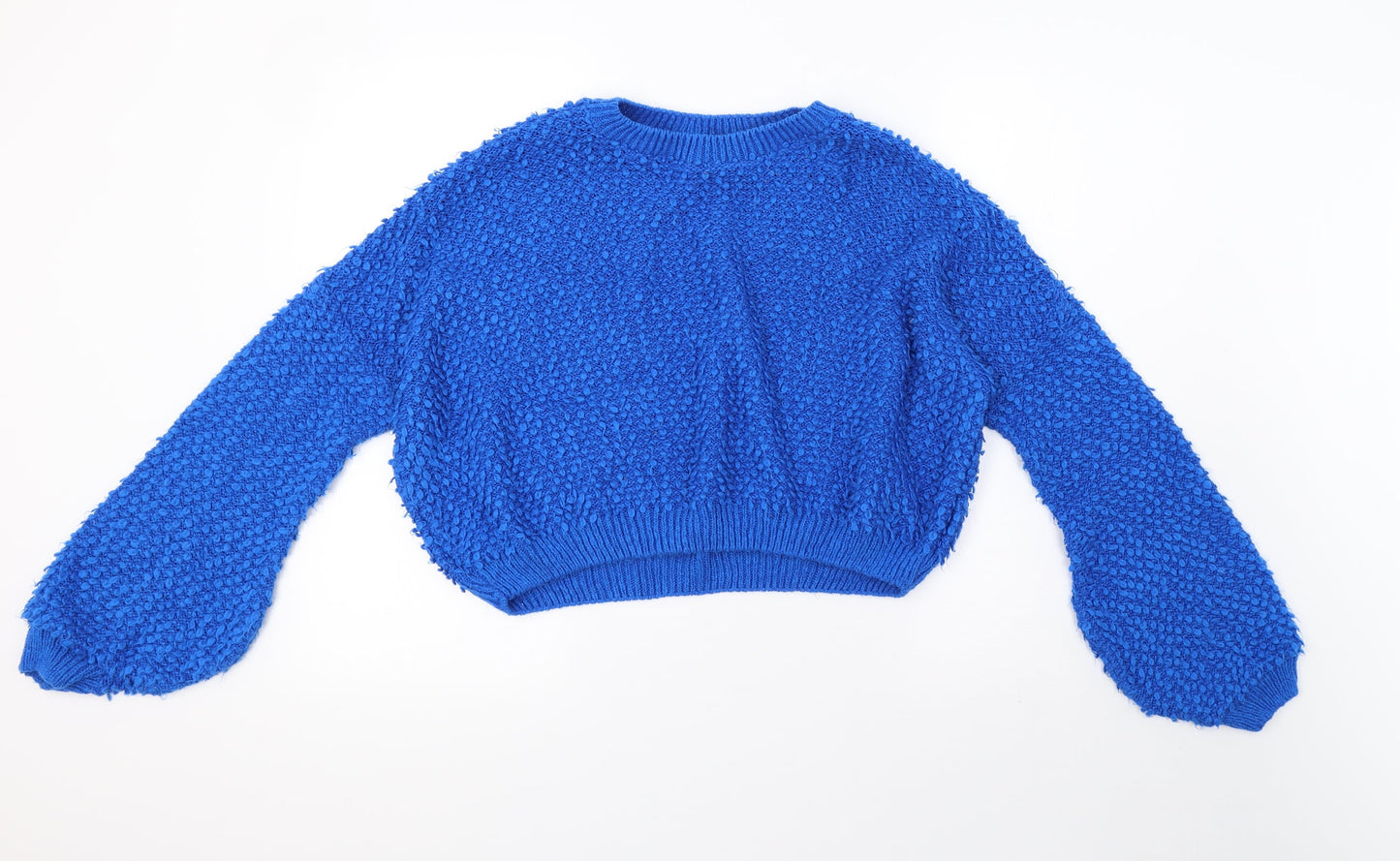 Primark Womens Blue  Knit Pullover Sweatshirt Size 12  - cropped