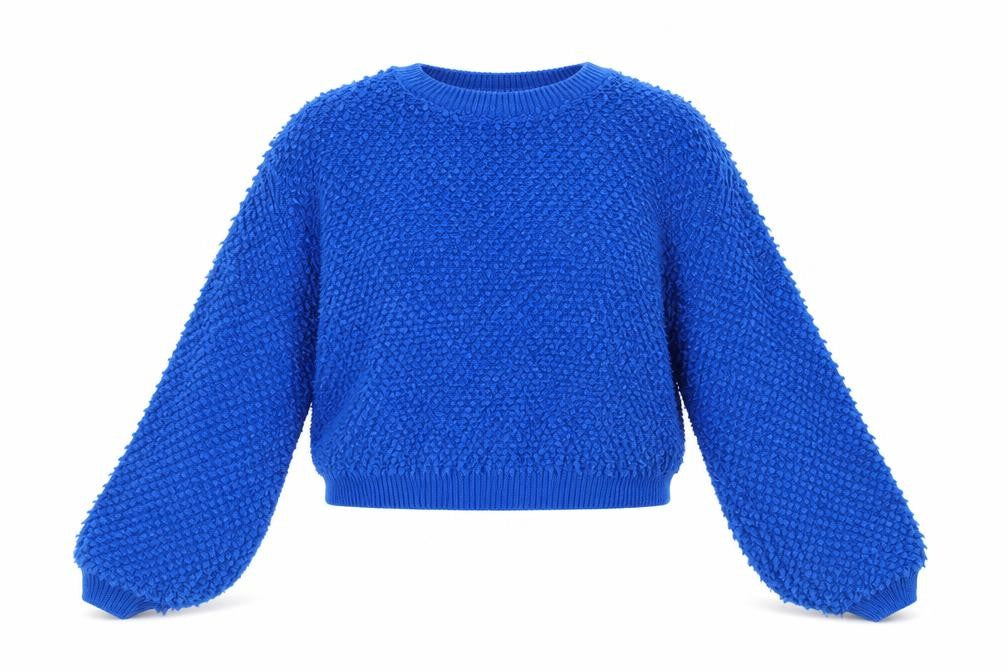 Primark Womens Blue  Knit Pullover Sweatshirt Size 12  - cropped