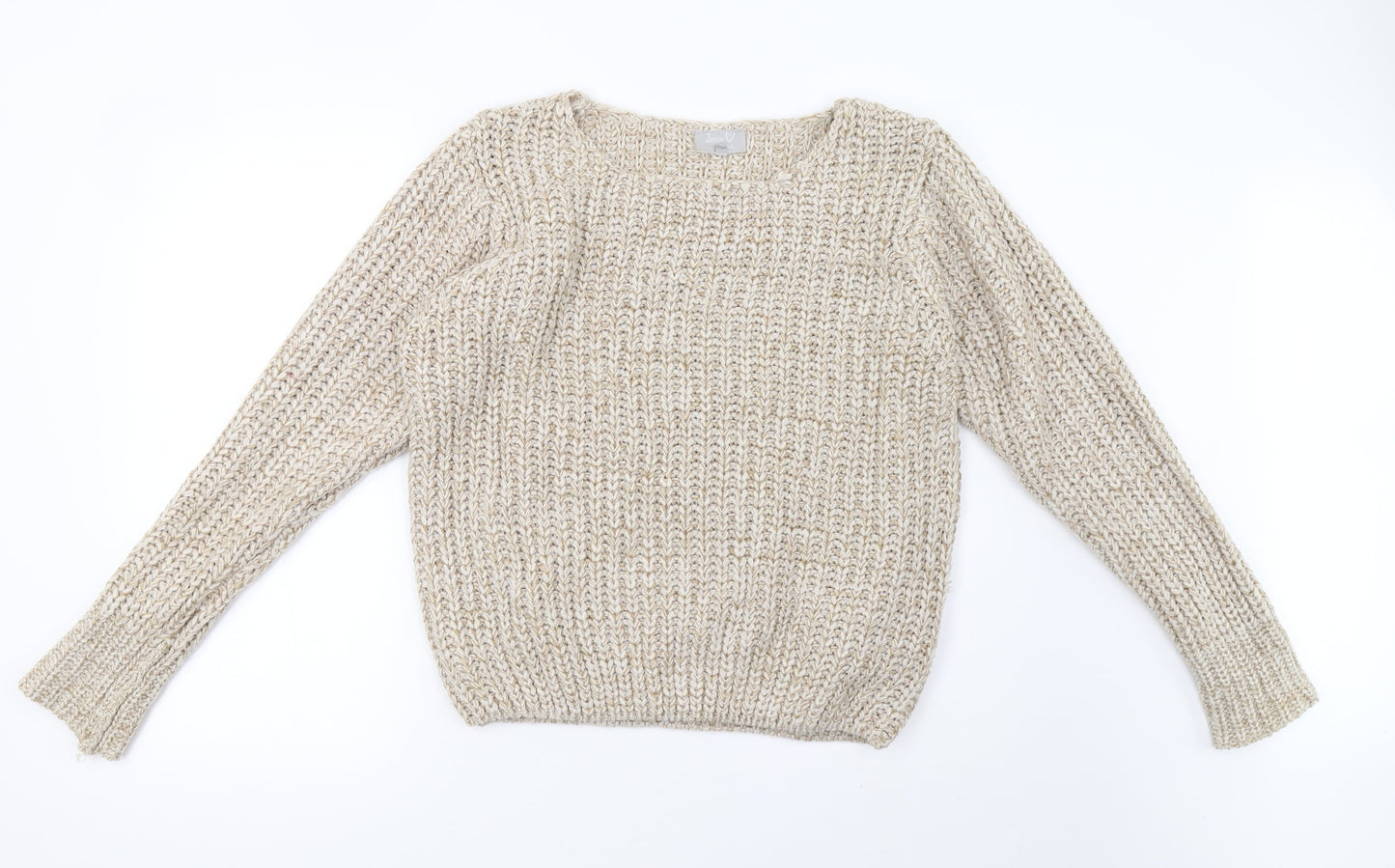 lottie lovers Womens Beige  Knit Pullover Sweatshirt Size 18