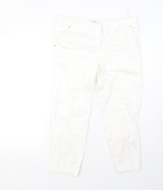 George Womens White   Cropped Trousers Size 12 L24 in