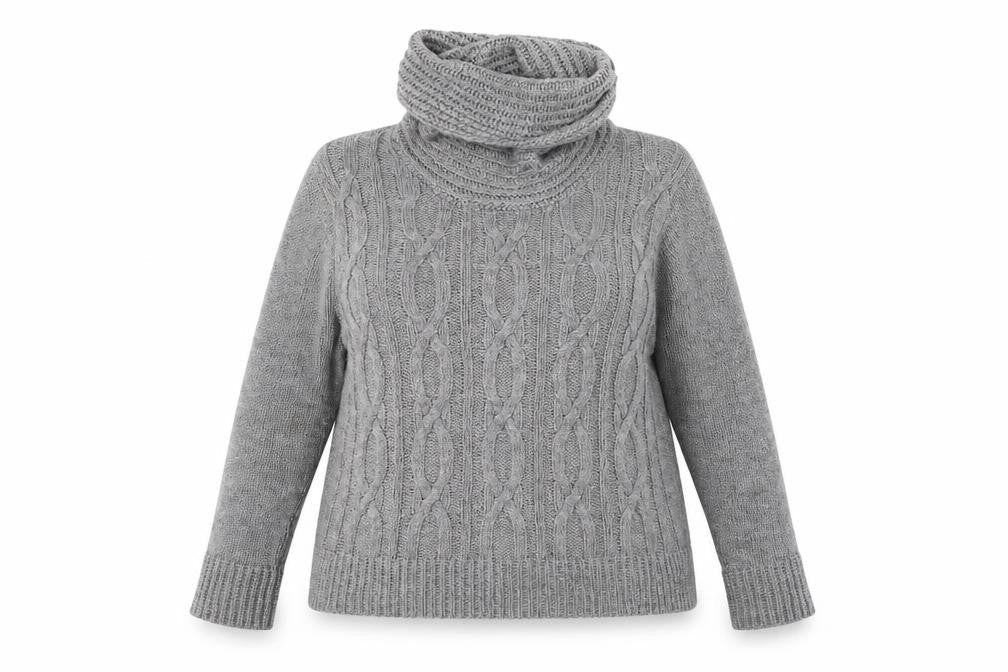 M&Co Womens Grey  Knit Pullover Sweatshirt Size 2XL