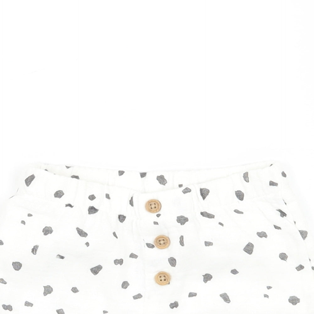 Marks and Spencer Baby White Geometric  Cropped Trousers Size Newborn