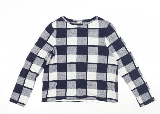 Phase Eight Womens Blue Check  Pullover Jumper Size 12