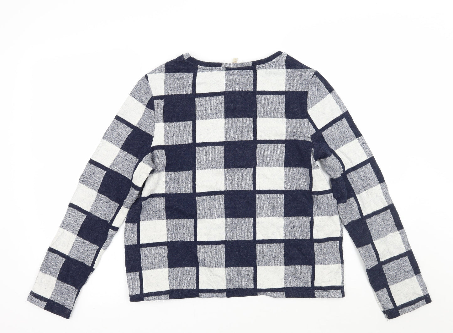 Phase Eight Womens Blue Check  Pullover Jumper Size 12