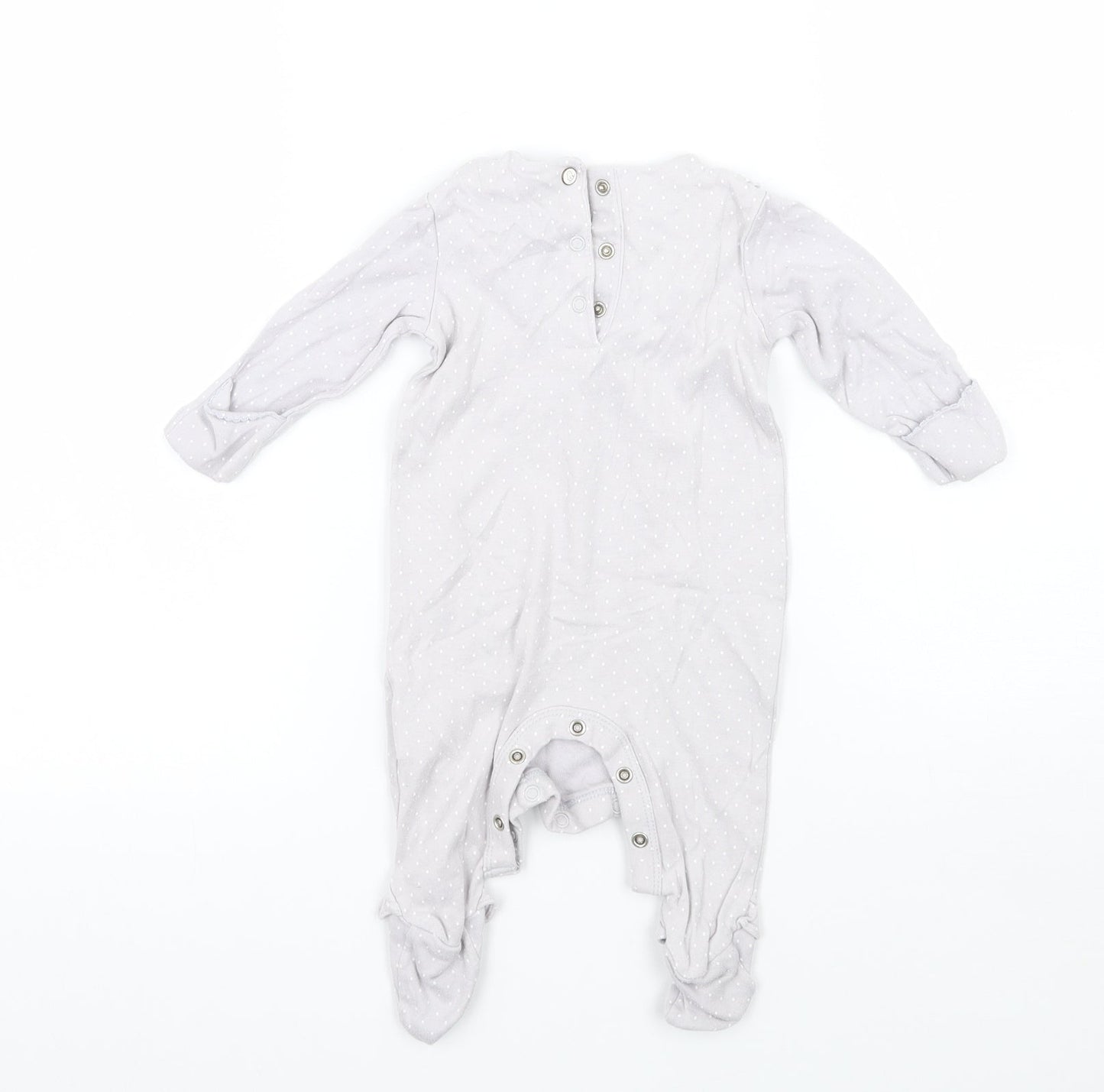 Mothercare Baby Grey Polka Dot  Babygrow One-Piece Size 0-3 Months