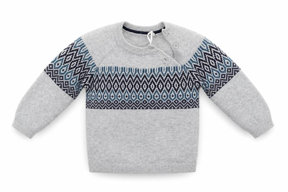 TU Baby Grey Geometric  Pullover Jumper Size 3-6 Months