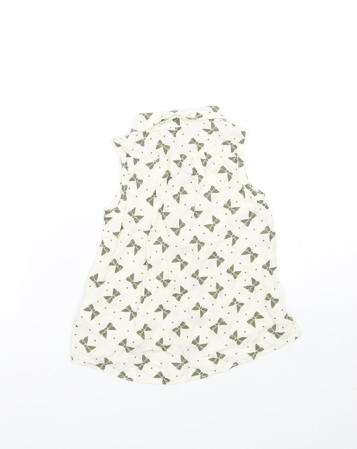 F&F Girls Ivory Geometric  Basic Button-Up Size 12-18 Months