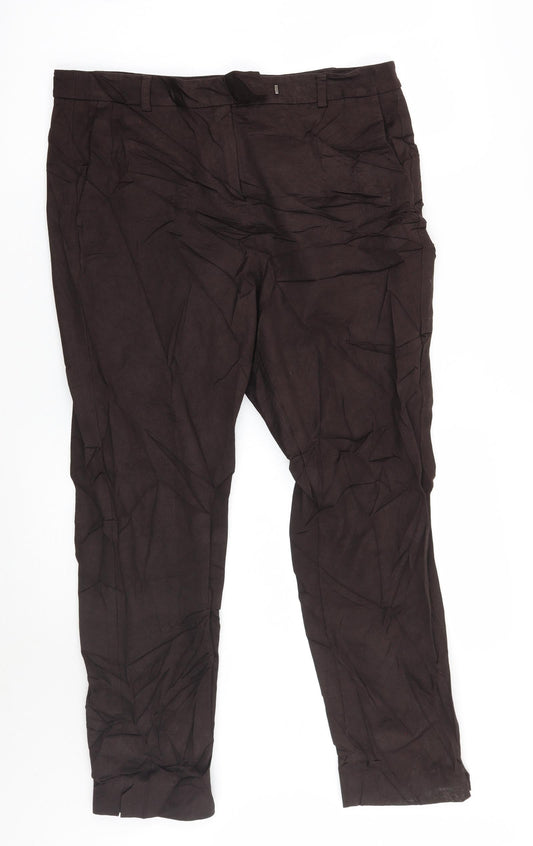 Marks and Spencer Womens Brown   Trousers  Size 14 L20.5 in