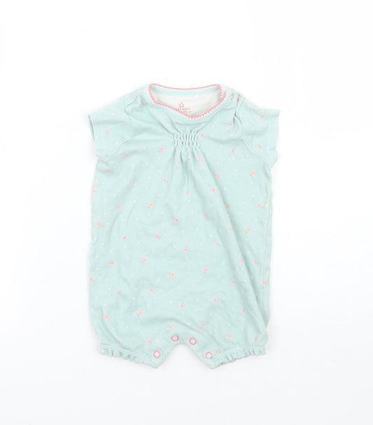 NEXT Girls Green Floral  Babygrow One-Piece Size 3-6 Months