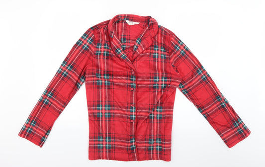Marks and Spencer Womens Red Check  Top Pyjama Top Size S
