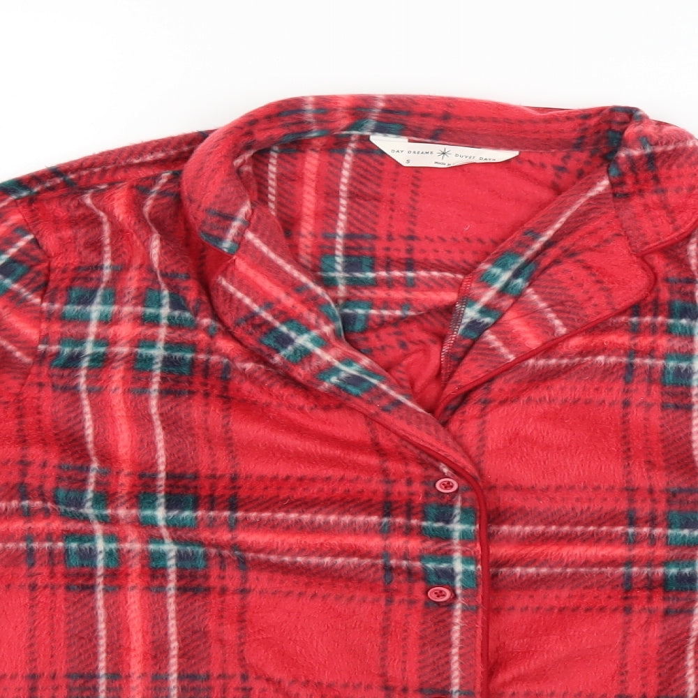 Marks and Spencer Womens Red Check  Top Pyjama Top Size S