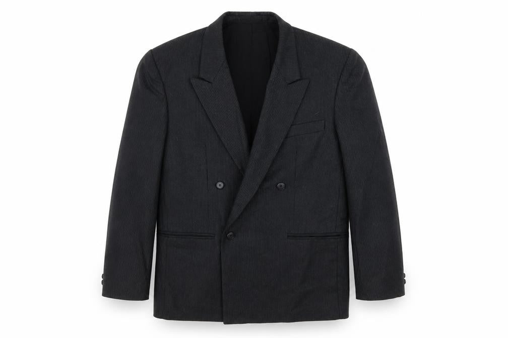 Preworn Mens Grey Striped  Jacket Suit Jacket Size 36