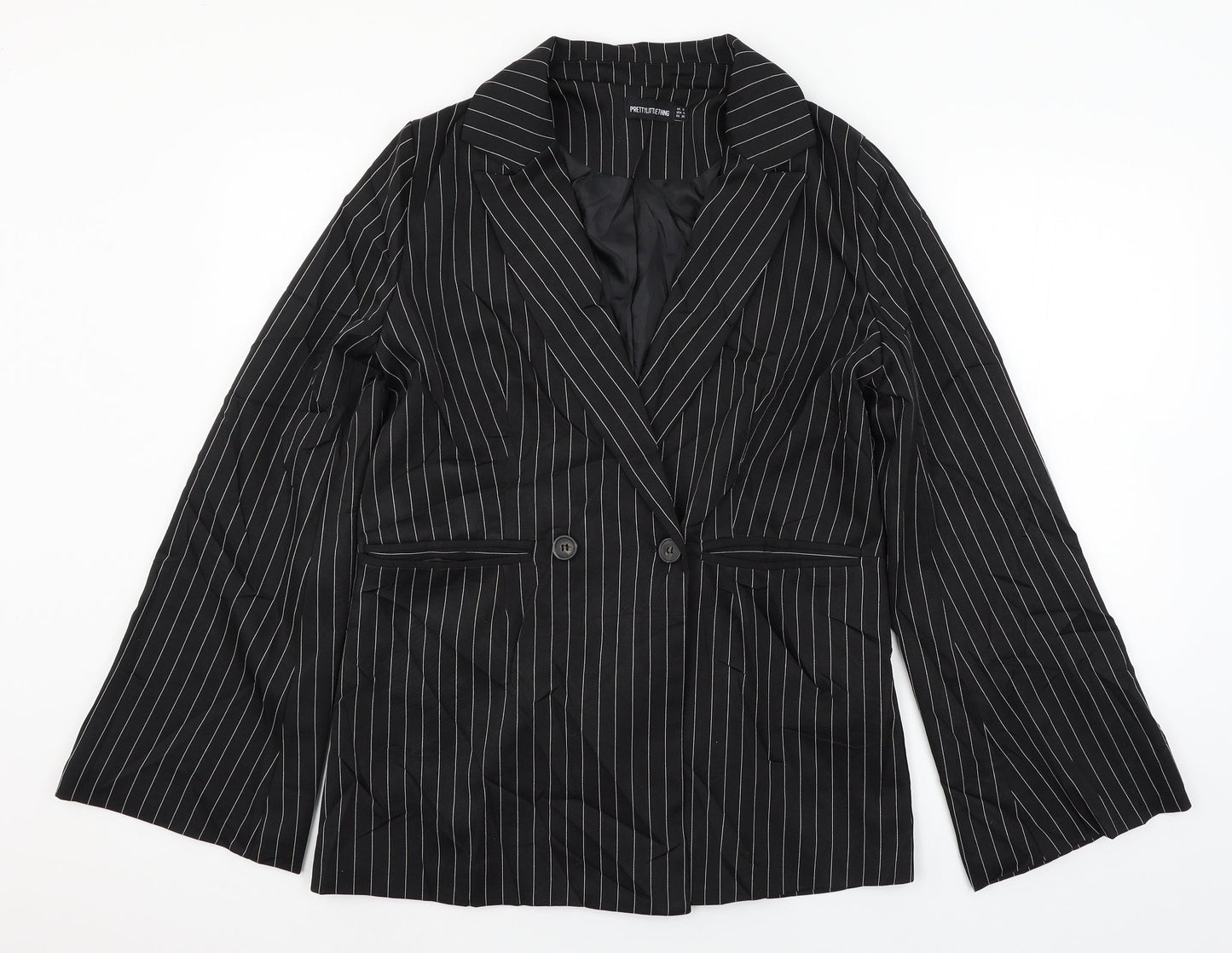 PRETTYLITTLETHING Womens Black   Jacket Blazer Size 8